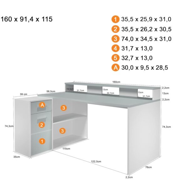 میز کامپیوتر گیمینگ MC107